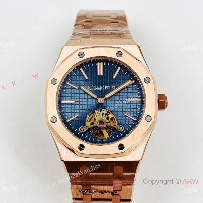 Copy Audemars Piguet Tourbillon Royal Oak Men Watch Rose Gold Case